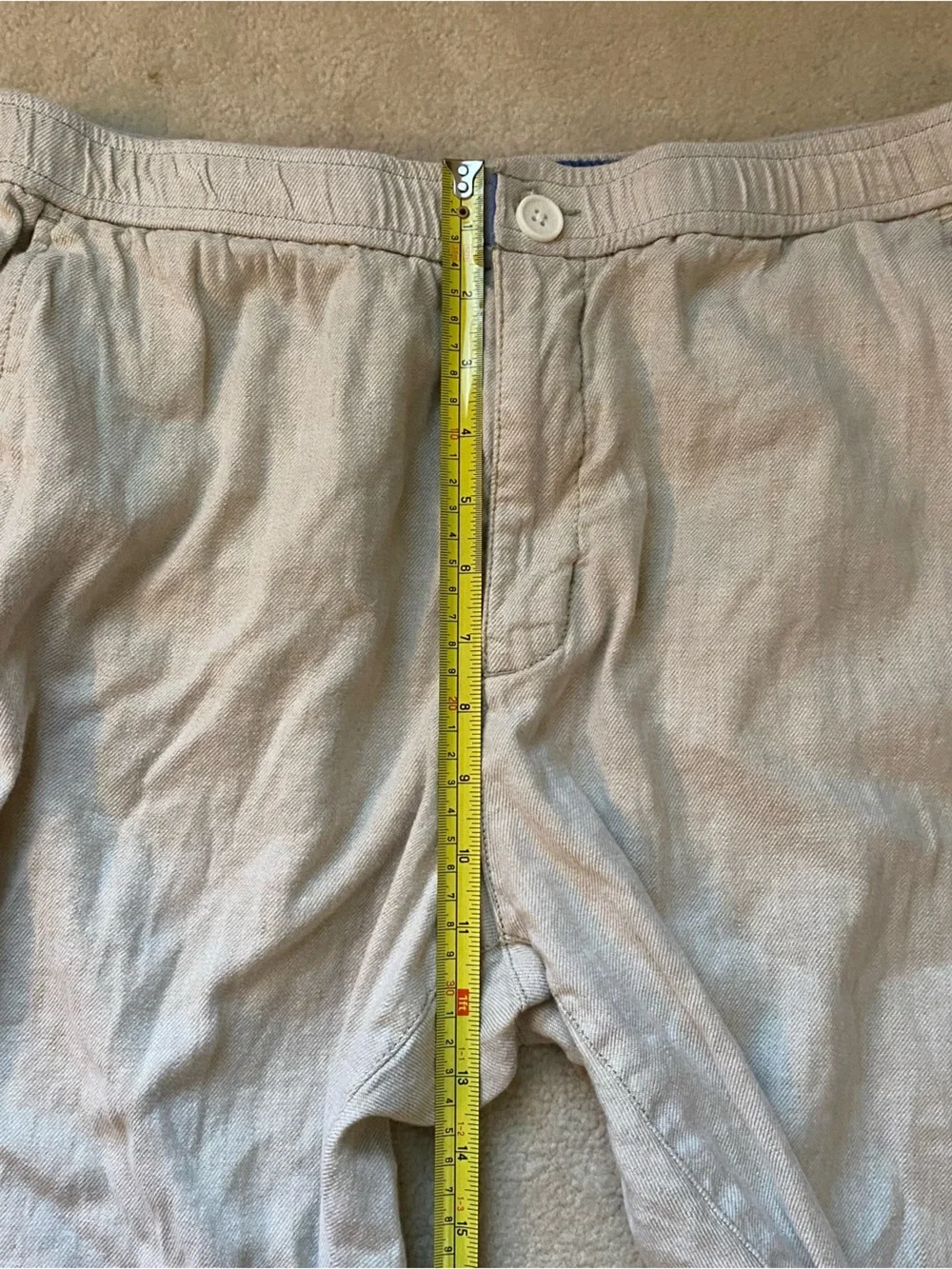 Tommy Bahama Pants Mens Large Beige Linen Blend Casual Beach Fits 32x31